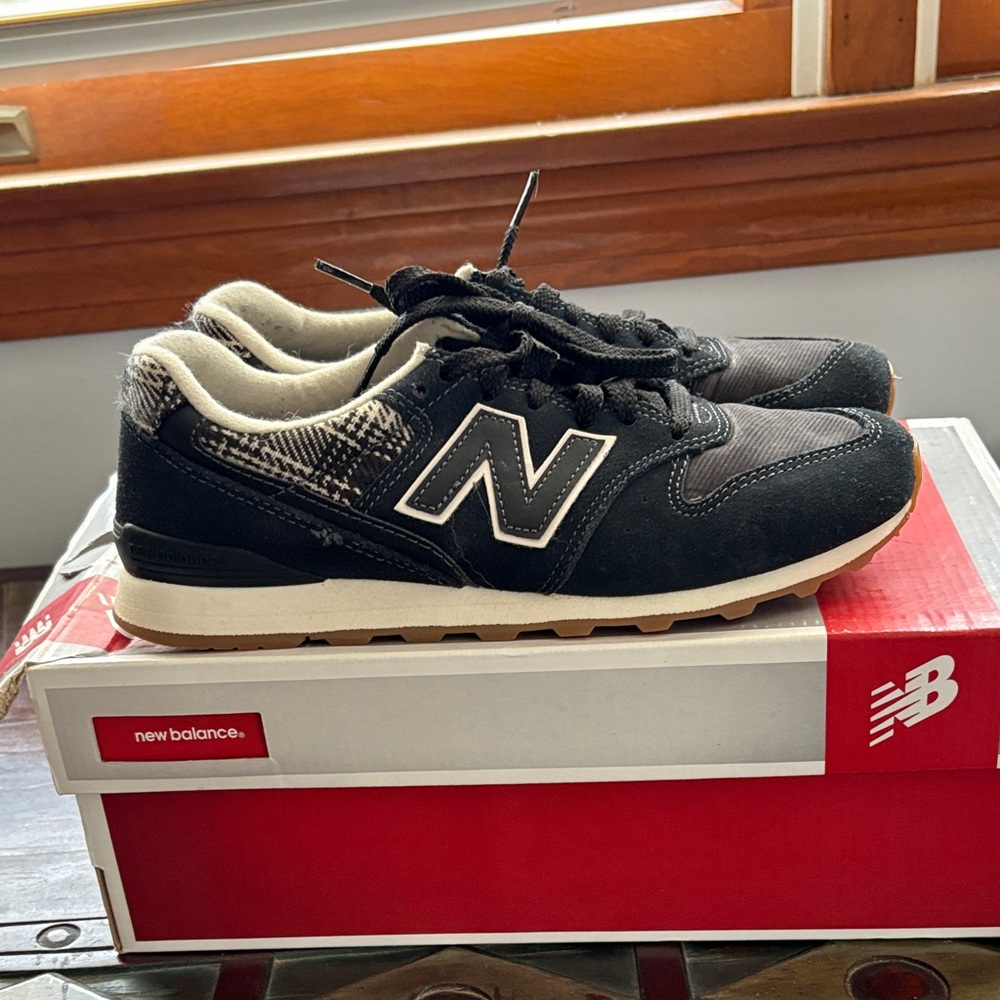 New Balance  Black and Cream Sneakers